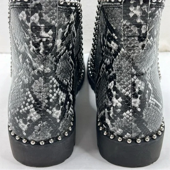 Seven Dials Black Snakeskin Ankle Booties Size 9.5 - Picture 6 of 12